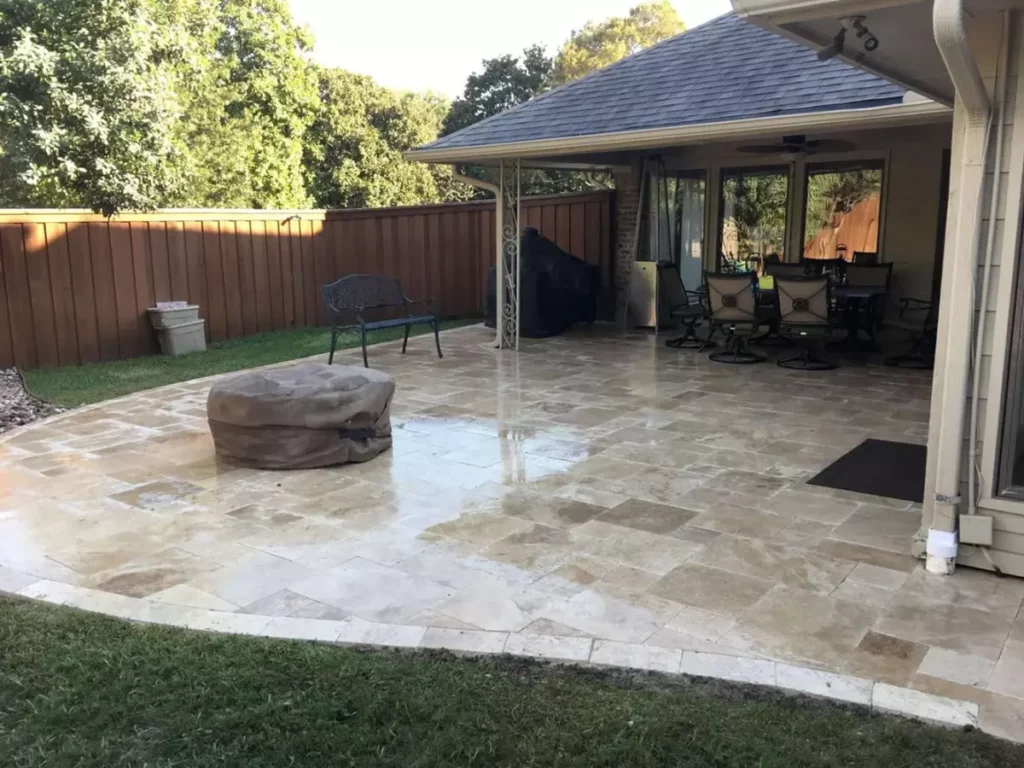 Extended patio with Fire Pit